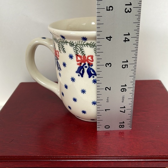 Polish pottery mug winter bells and. Snowflakes - Picture 7 of 8